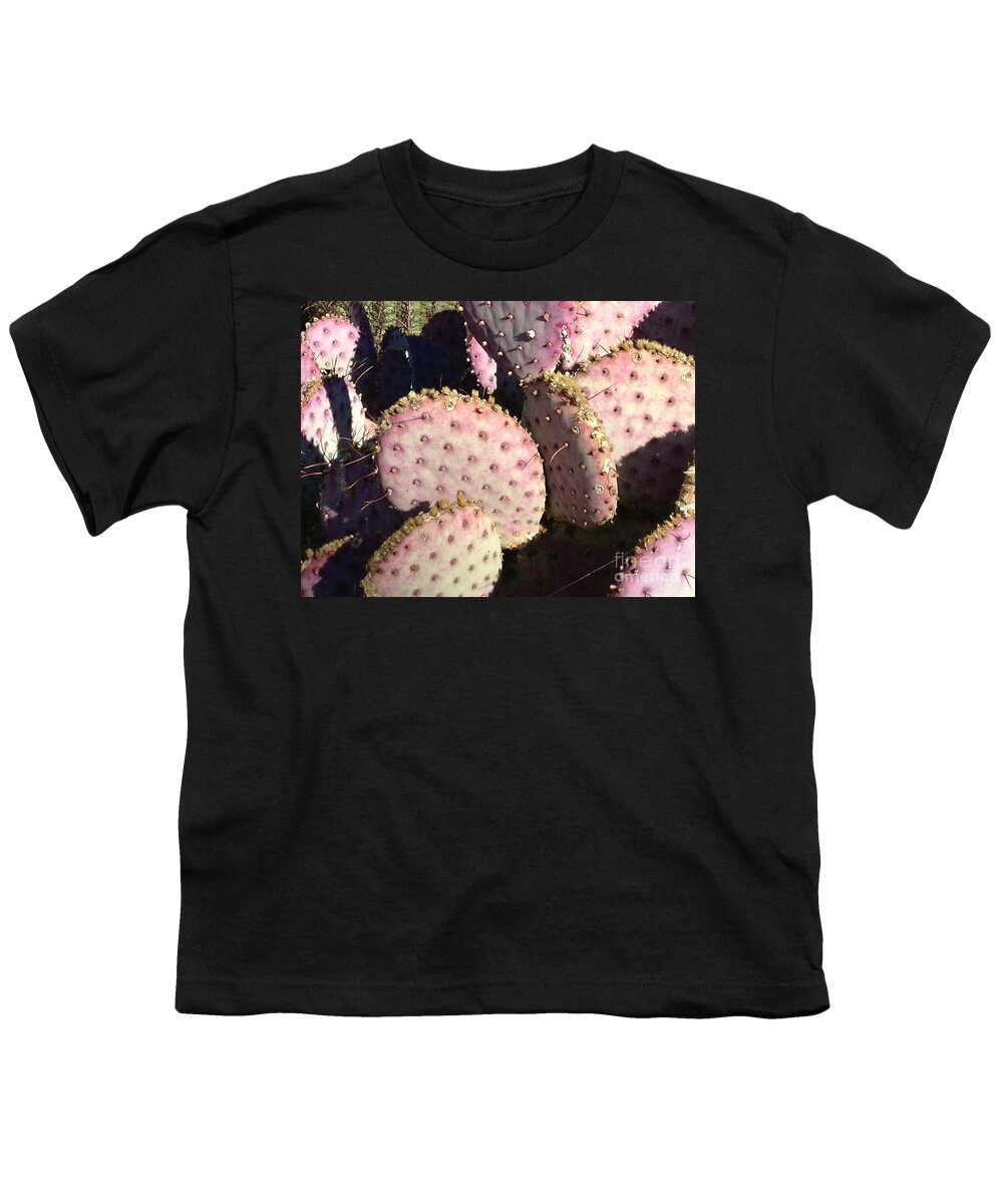 Landscape Youth T-Shirt featuring the photograph Pink Cacti by Glenda Zuckerman