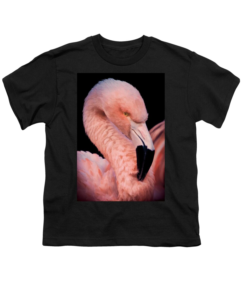 Pink Flamingo Youth T-Shirt featuring the photograph Pink Flamingo Portrait II by Athena Mckinzie