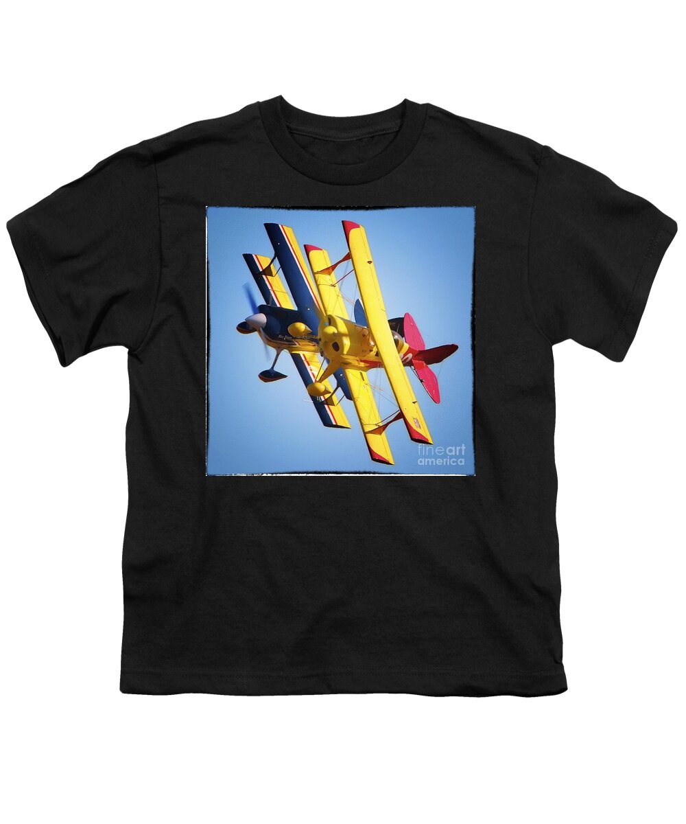 Aviation Photographs Youth T-Shirt featuring the photograph Pitts Party by Gus McCrea