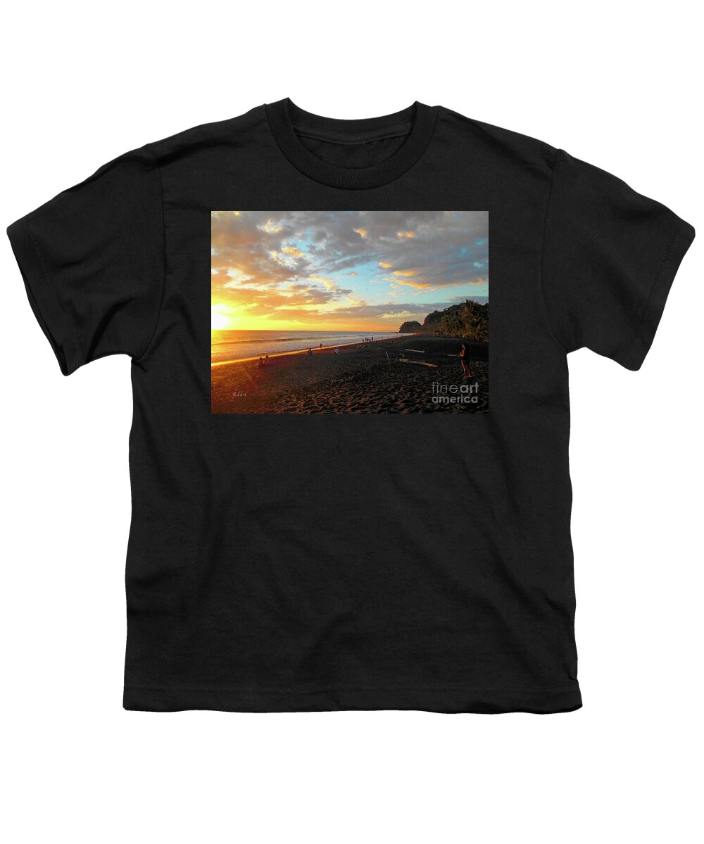 Costa Rica Youth T-Shirt featuring the photograph Playa Hermosa Puntarenas Costa Rica - Sunset A One by Felipe Adan Lerma