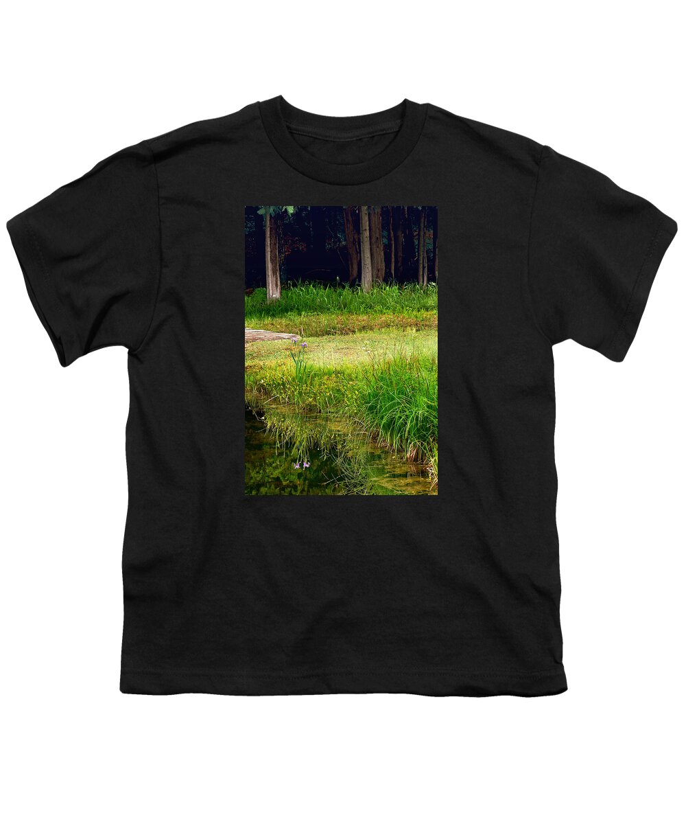 Water Reflections Youth T-Shirt featuring the photograph Pond Landscape Print by Gwen Gibson