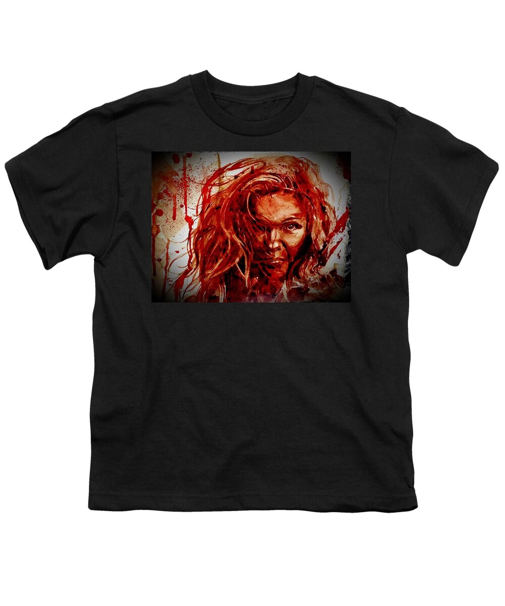 Jessica Youth T-Shirt featuring the painting Portrait Of Jessica by Ryan Almighty