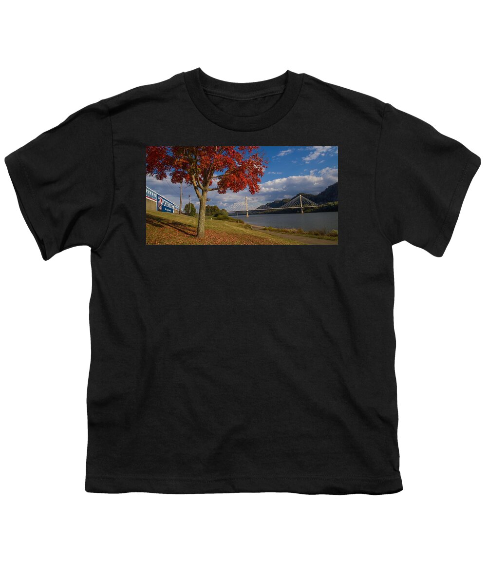 Bridge Youth T-Shirt featuring the photograph Portsmouth Riverfront by Kevin Craft
