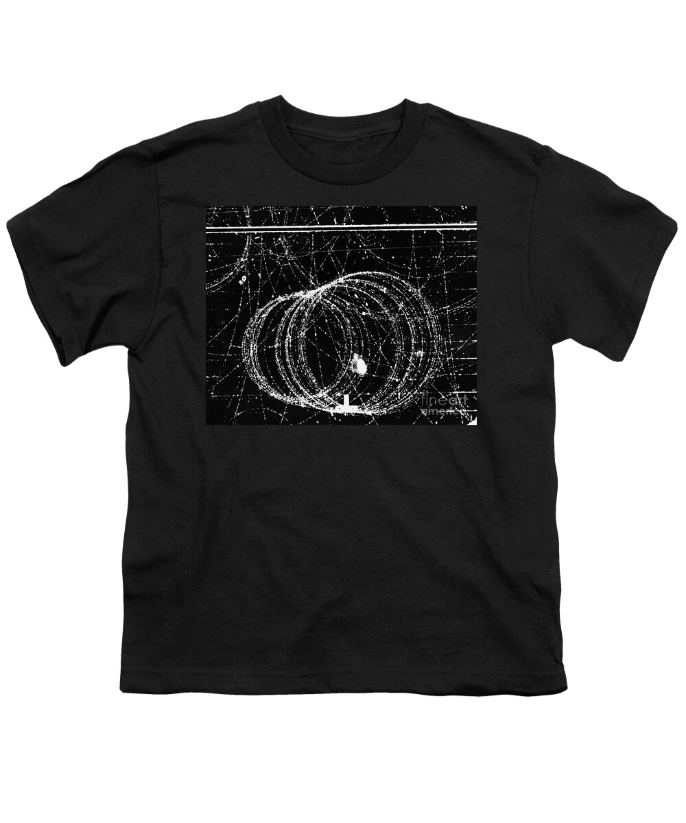 Cloud Chamber Youth T-Shirt featuring the photograph Positron Tracks by Omikron
