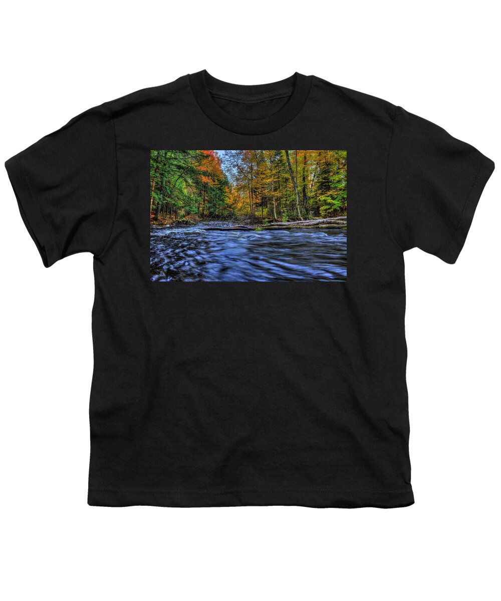 Prairie River Youth T-Shirt featuring the photograph Prairie River Blue Reflection by Dale Kauzlaric