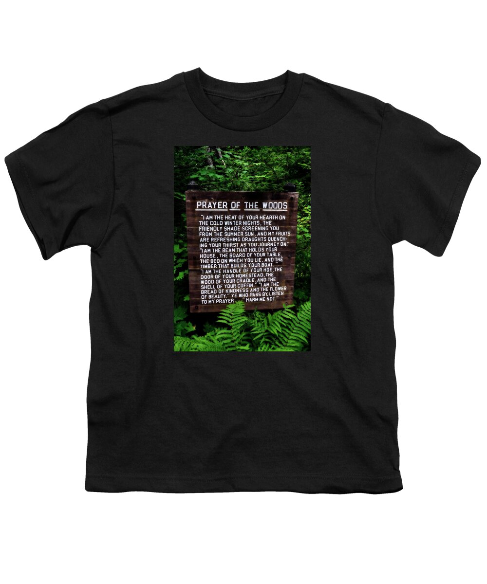 Prayer Youth T-Shirt featuring the photograph Prayer of the Woods by Michelle Calkins