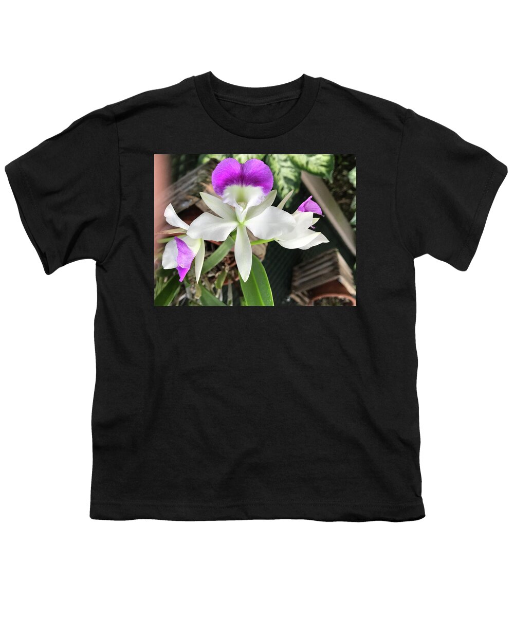 Flowers Youth T-Shirt featuring the photograph Purple orchid by Jean Wolfrum
