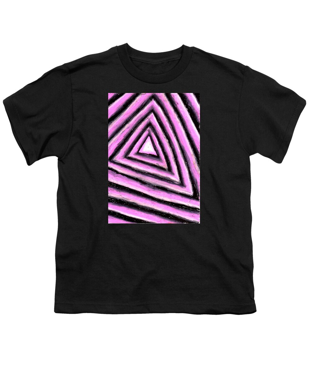 Abstract Youth T-Shirt featuring the drawing Purple Triangles by John Kelly