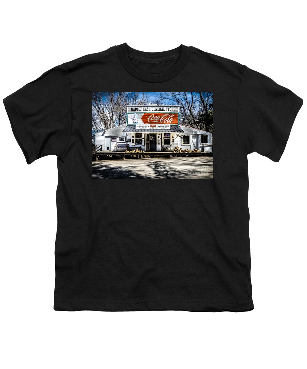 Winter Youth T-Shirt featuring the photograph Rabbit Hash Store-Front View by Mary Carol Story