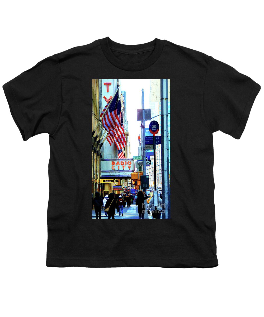  Youth T-Shirt featuring the digital art Radio City by Darcy Dietrich