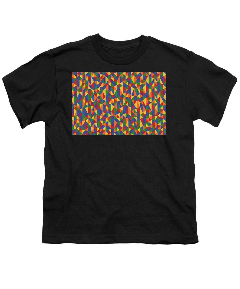 Abstract Youth T-Shirt featuring the painting Random Triangular Sinusoid by Janet Hansen