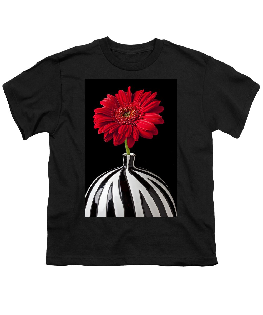 Red Youth T-Shirt featuring the photograph Red Gerbera Daisy by Garry Gay