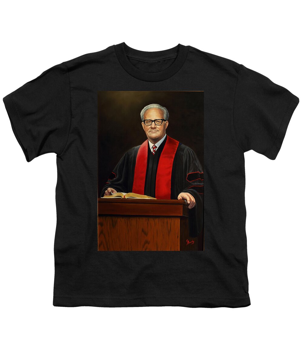 Pastor Youth T-Shirt featuring the painting Rev Joe Phillips by Glenn Beasley
