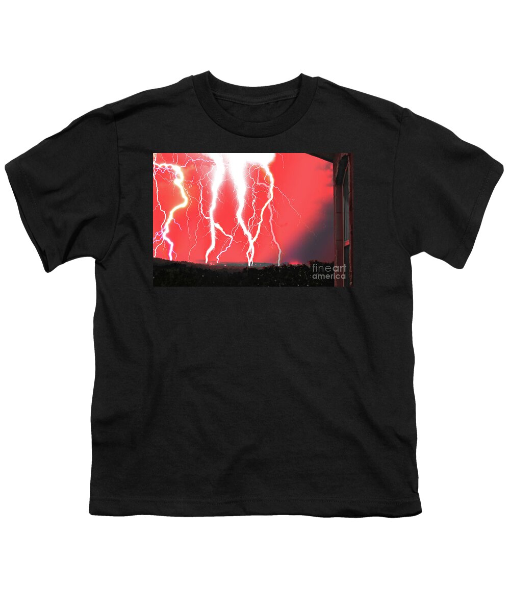 Michael Tidwell Photography Youth T-Shirt featuring the photograph Lightning Apocalypse by Michael Tidwell