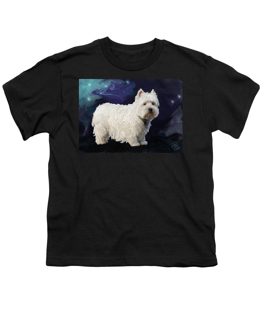Dog Youth T-Shirt featuring the digital art Rio in Texture by Debra Baldwin