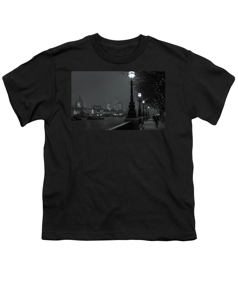 River Youth T-Shirt featuring the photograph River Thames Embankment, London 2 by Perry Rodriguez