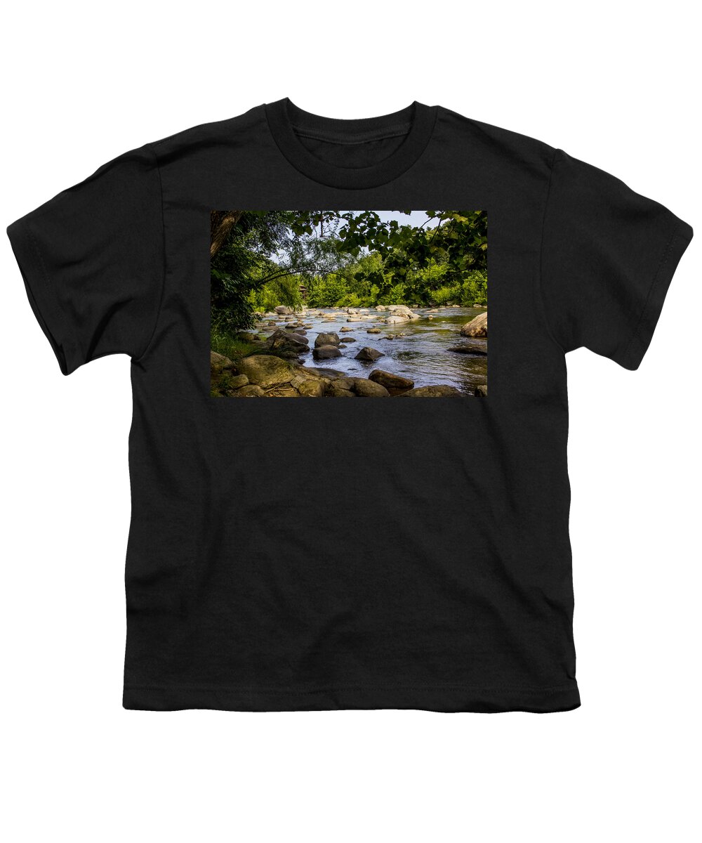 River Youth T-Shirt featuring the photograph Rocky Broad River by Allen Nice-Webb