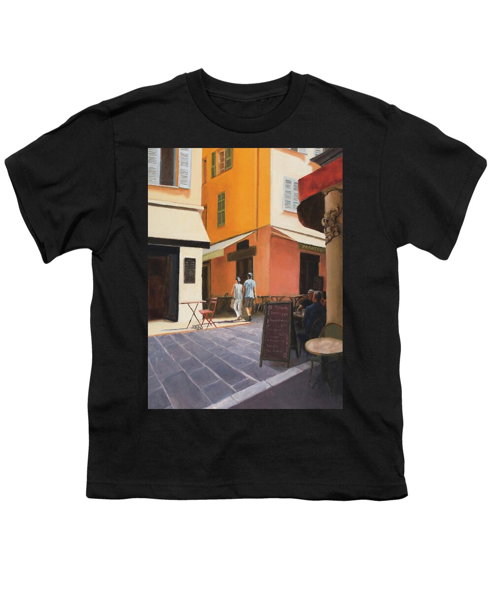 Nice Youth T-Shirt featuring the painting Rue en Nice by Tate Hamilton