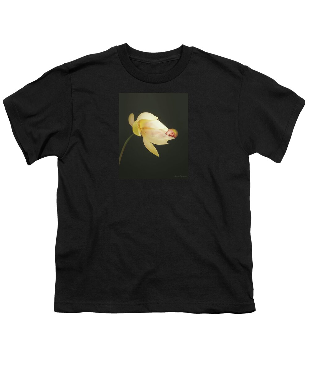 Lotus Youth T-Shirt featuring the photograph Savanna in a Lotus Flower by Anne Geddes