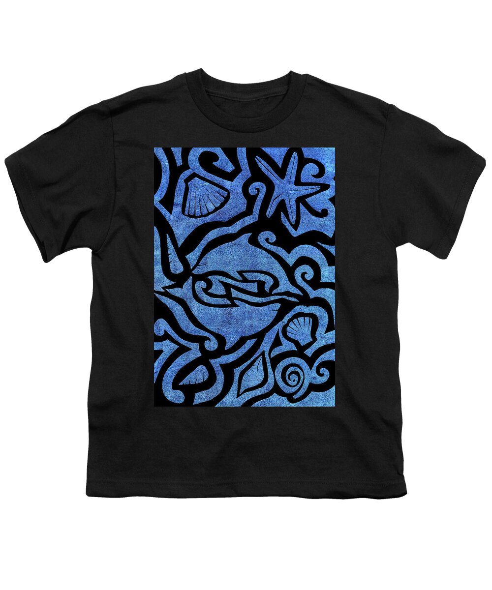 Blue Youth T-Shirt featuring the mixed media Seascape Cut-Out by Roseanne Jones