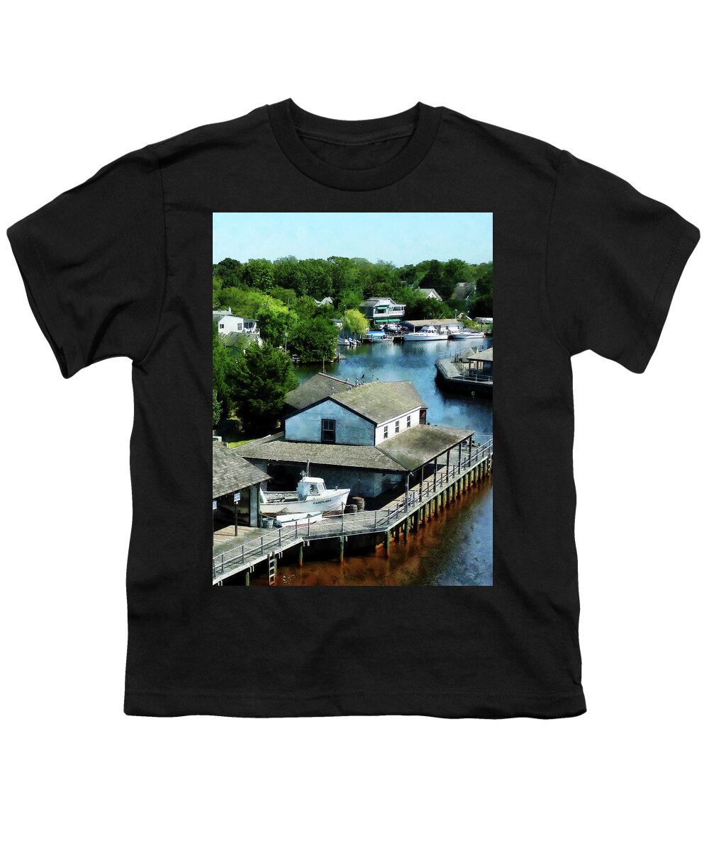 Boat Youth T-Shirt featuring the photograph Seaside Town by Susan Savad