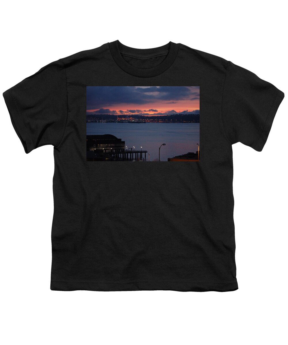 Seattle Youth T-Shirt featuring the photograph Seattle Sunset by Maria Aduke Alabi