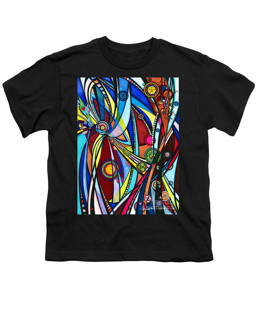 Abstract Youth T-Shirt featuring the drawing Sensual by Joey Gonzalez