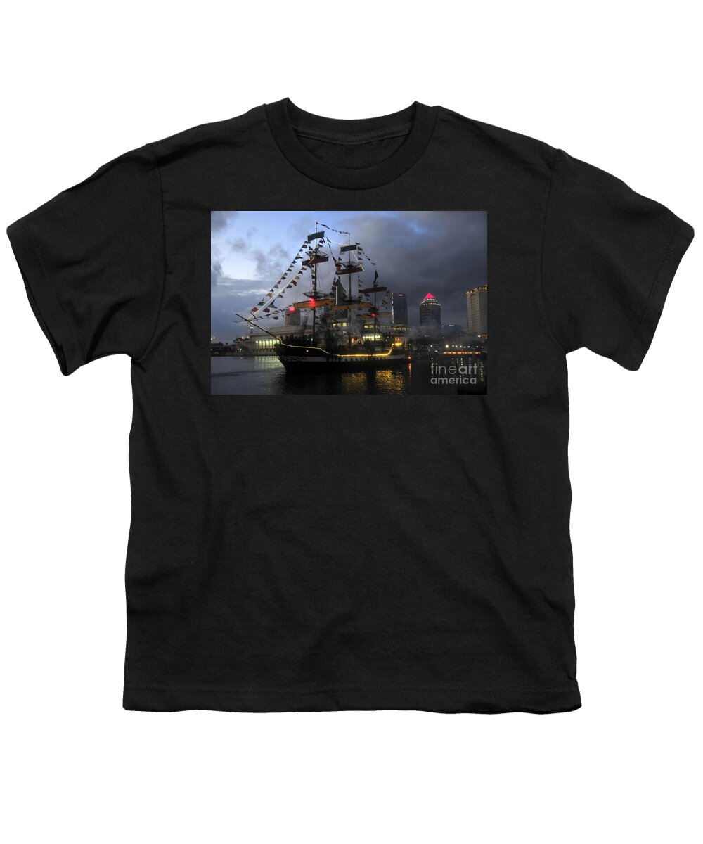 Tampa Bay Florida Youth T-Shirt featuring the photograph Ship in the Bay by David Lee Thompson