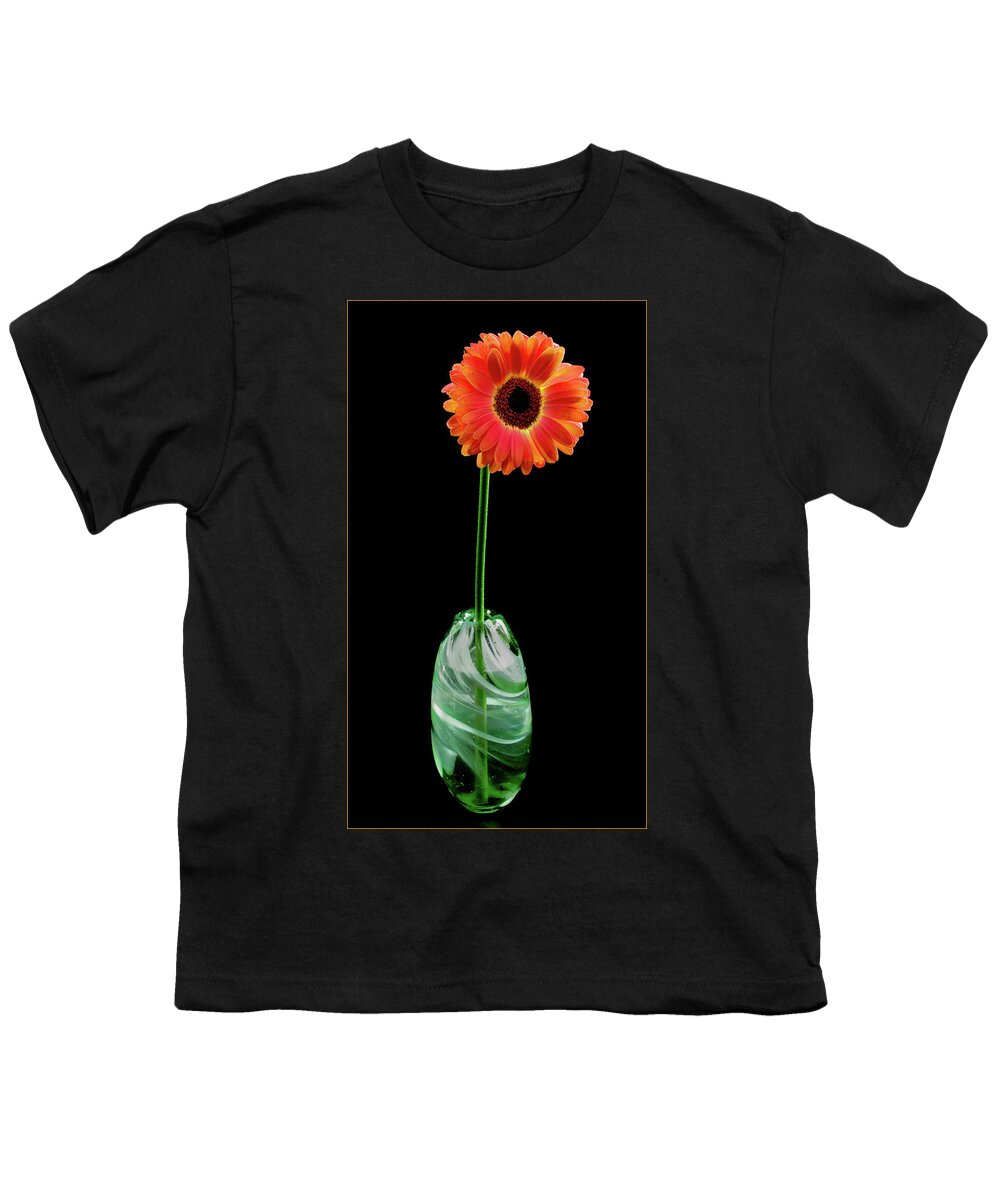 Jean Noren Youth T-Shirt featuring the photograph Single Gerbera by Jean Noren