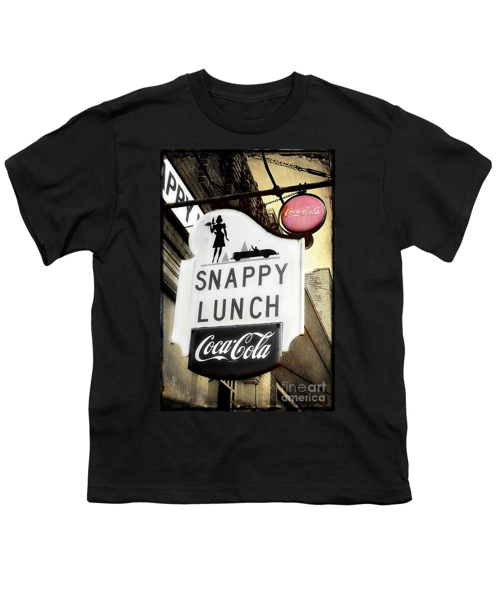Snappy Lunch Sign Youth T-Shirt featuring the photograph Snappy Lunch by Michael Eingle