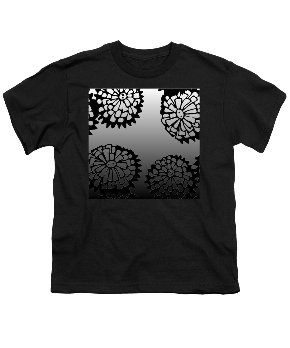 Sonchus Youth T-Shirt featuring the digital art Sonchus in black by Piotr Dulski