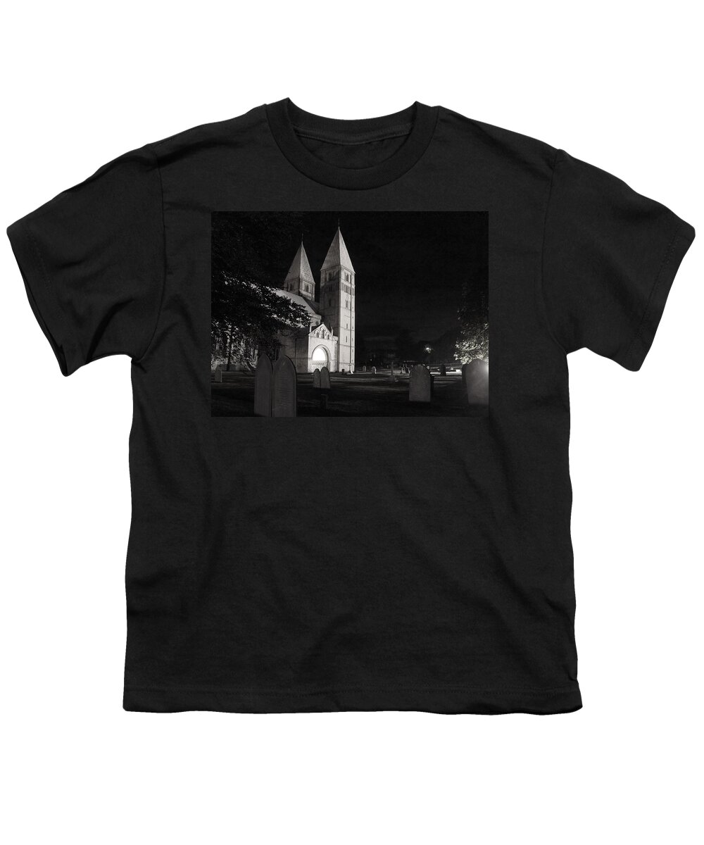 Minster Youth T-Shirt featuring the photograph Southwell Minster. Night. by Elena Perelman