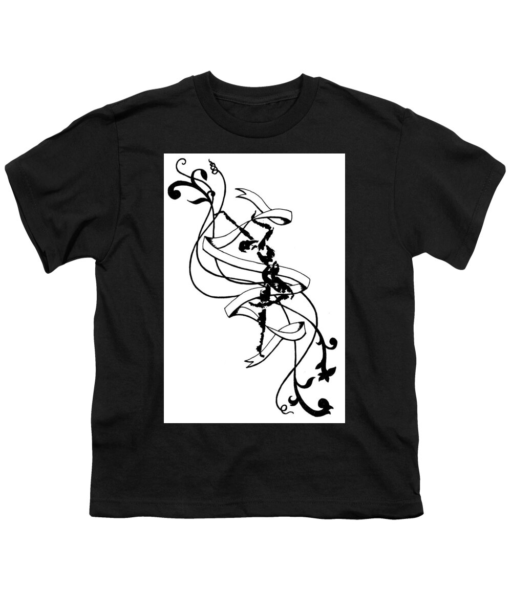 Dance Youth T-Shirt featuring the drawing Spark III by Emily Page