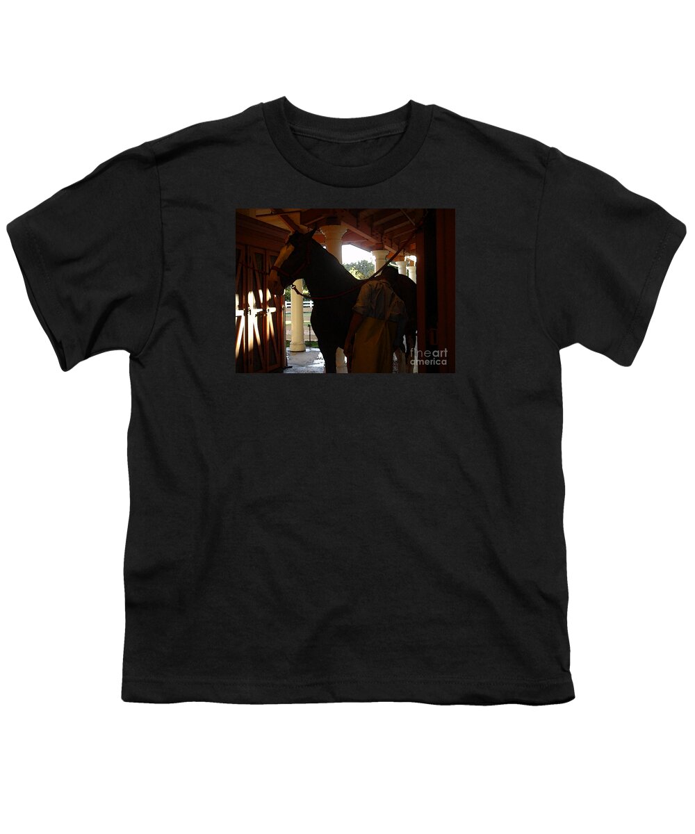 Horses Youth T-Shirt featuring the photograph Stable Groom - 2 by Linda Shafer