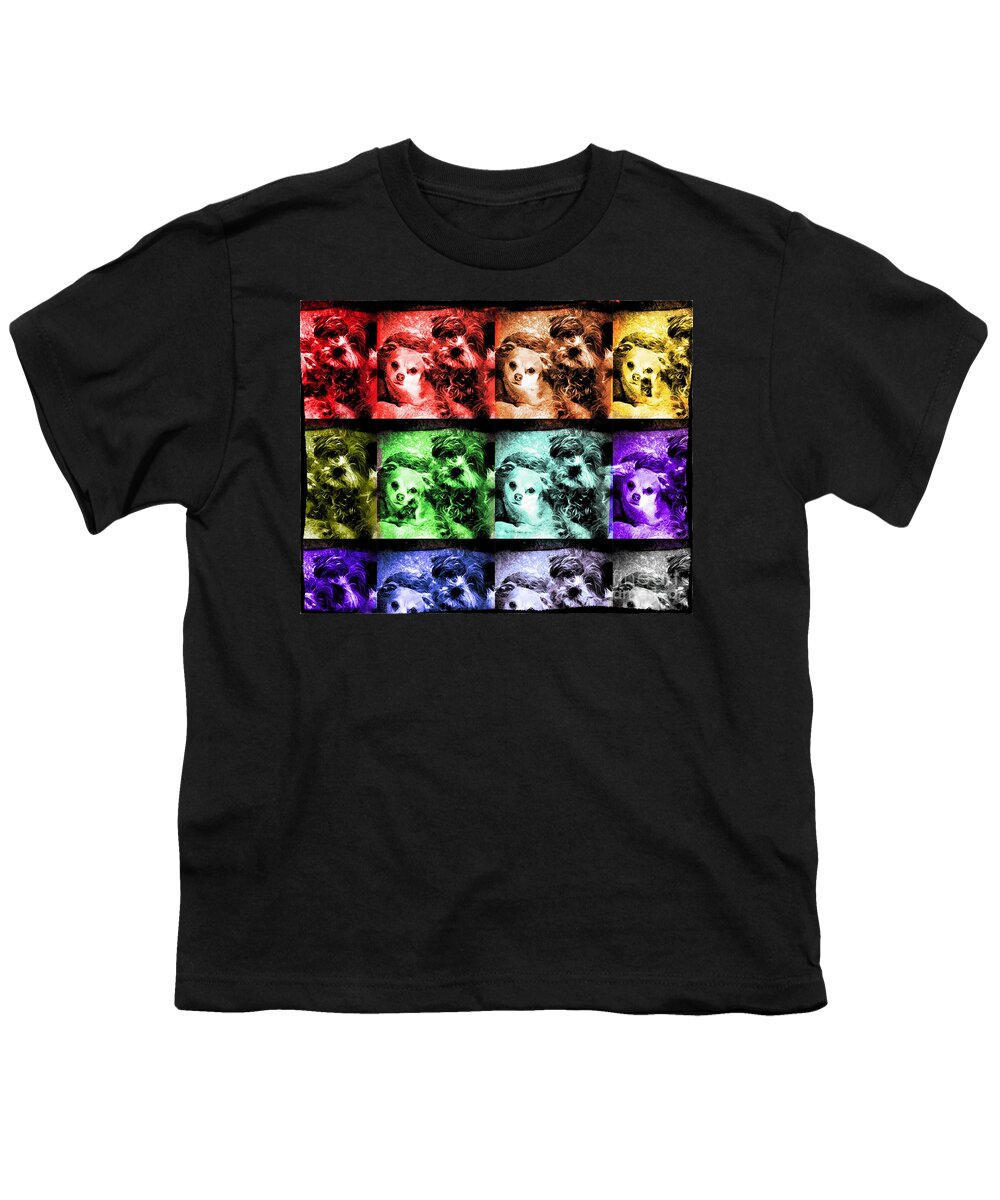 Pets Youth T-Shirt featuring the digital art Stamped Dogs by Georgianne Giese