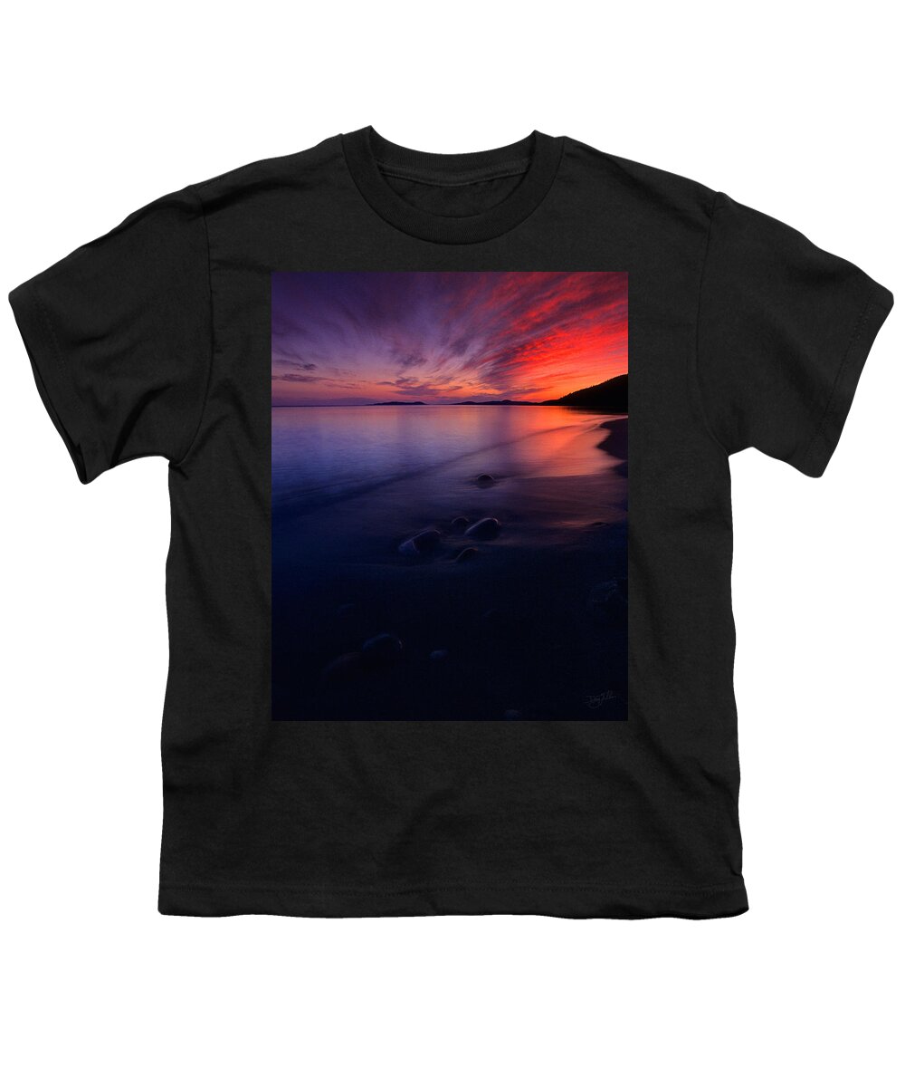 Lake Superior Youth T-Shirt featuring the photograph Summer Sunset    by Doug Gibbons
