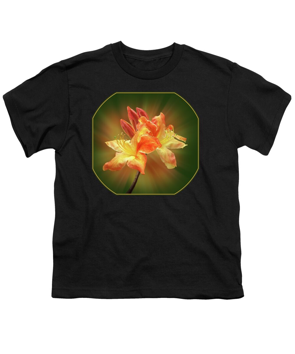 Orange Flower Youth T-Shirt featuring the photograph Sunburst Orange Azalea by Gill Billington