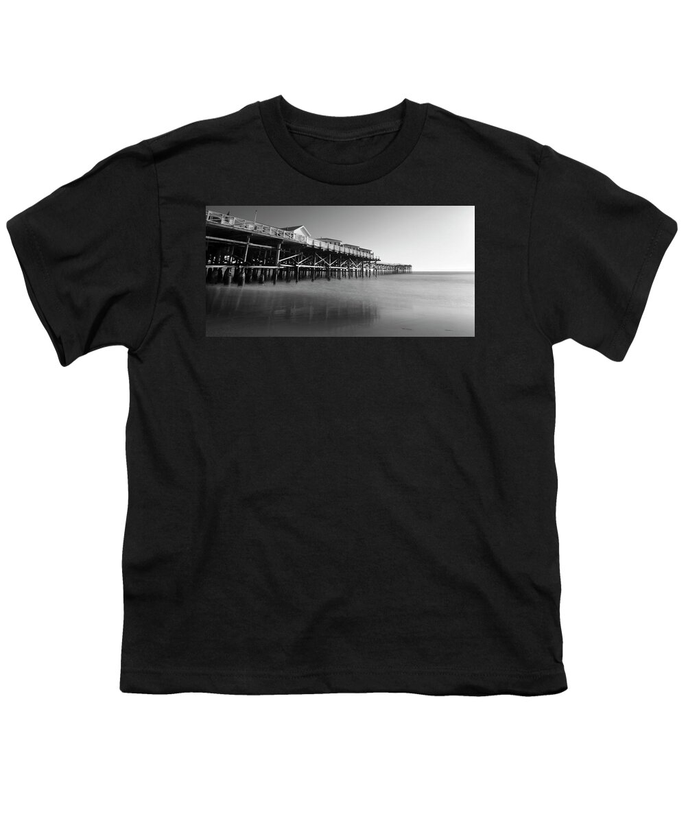 Beach Youth T-Shirt featuring the photograph Sunset at Pacific Beach Pier - Crystal Pier - Mission Bay, San D by Ryan Kelehar