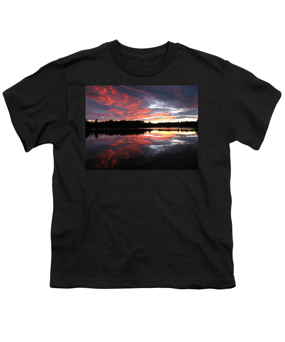Sunset Youth T-Shirt featuring the photograph Sunset over Caswell Lake by Anthony Trillo