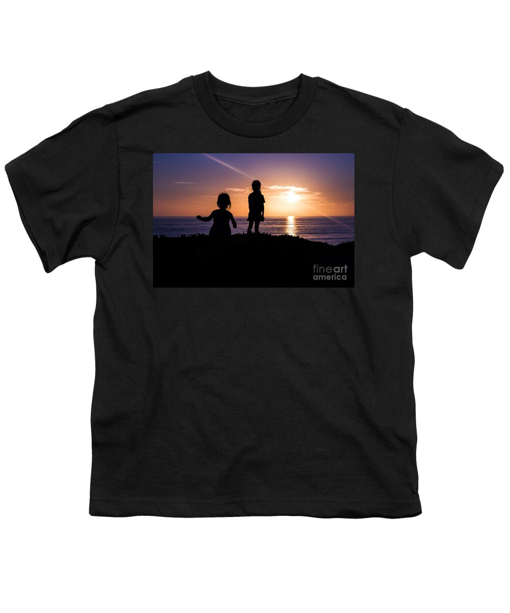 Sunset Youth T-Shirt featuring the photograph Sunset Sisters by Suzanne Luft