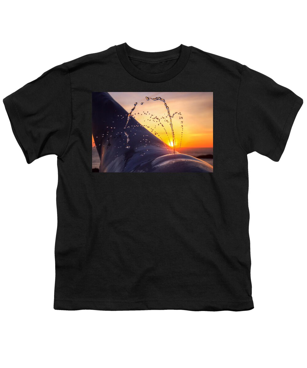 Water Youth T-Shirt featuring the photograph Sunset Spout 0017 by Kristina Rinell