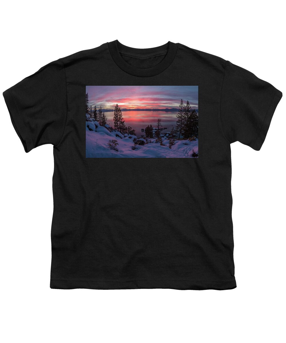 Lake Youth T-Shirt featuring the photograph Tahhhhhoe sunset by Martin Gollery