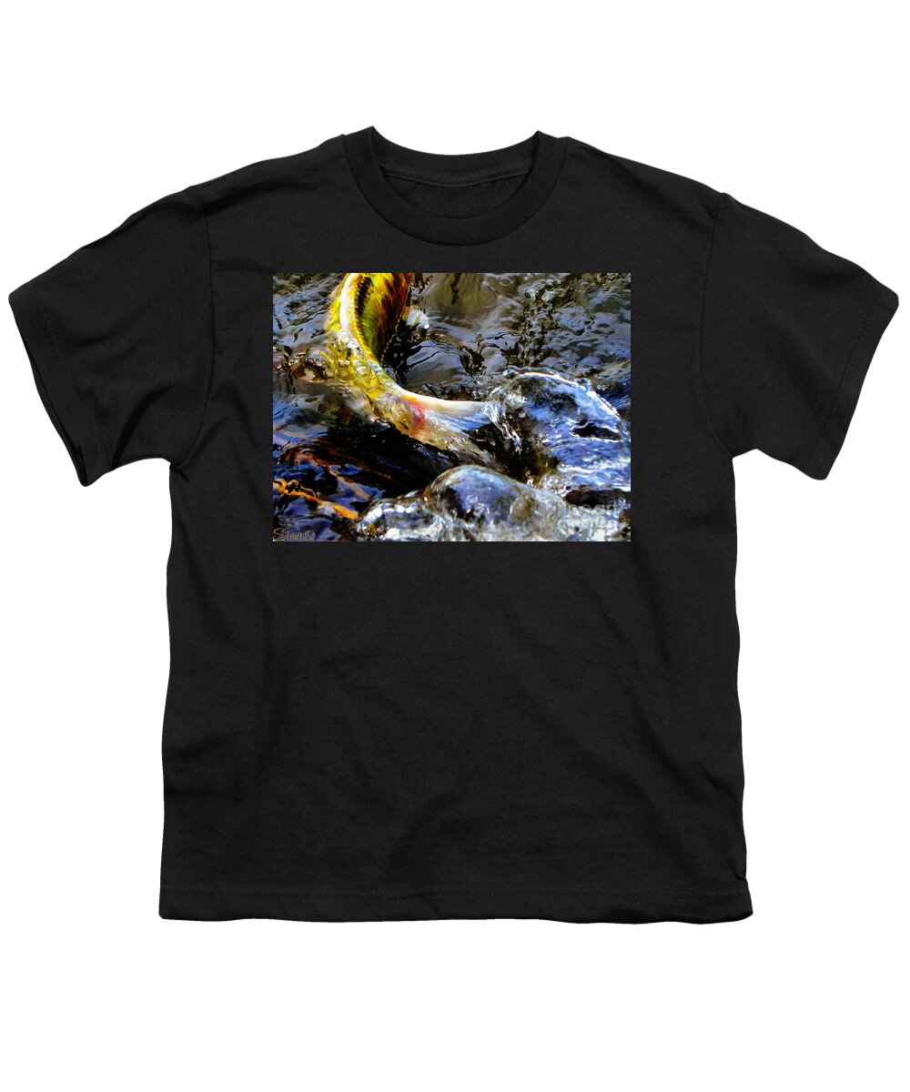 Koi Youth T-Shirt featuring the photograph Tale Of The Wild Koi by September Stone