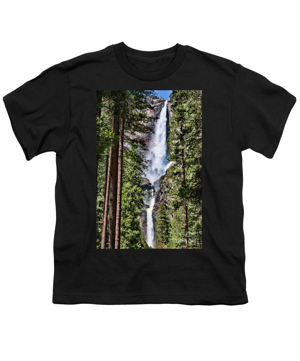  yosemite Youth T-Shirt featuring the photograph Tall Trees Yosemite Falls by Chuck Kuhn
