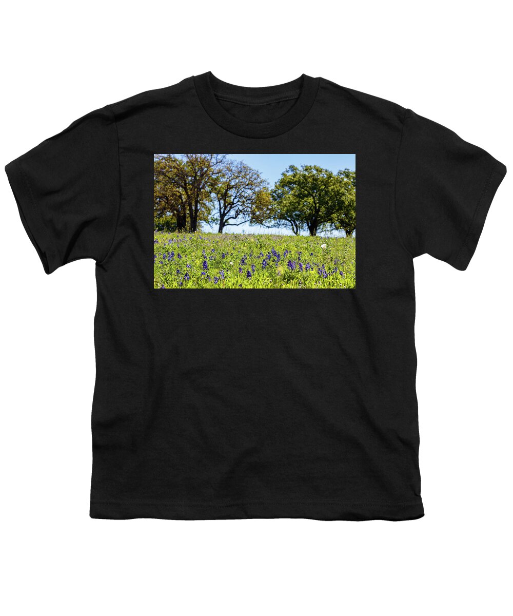 Austin Youth T-Shirt featuring the photograph Texas Wildflowers by Raul Rodriguez