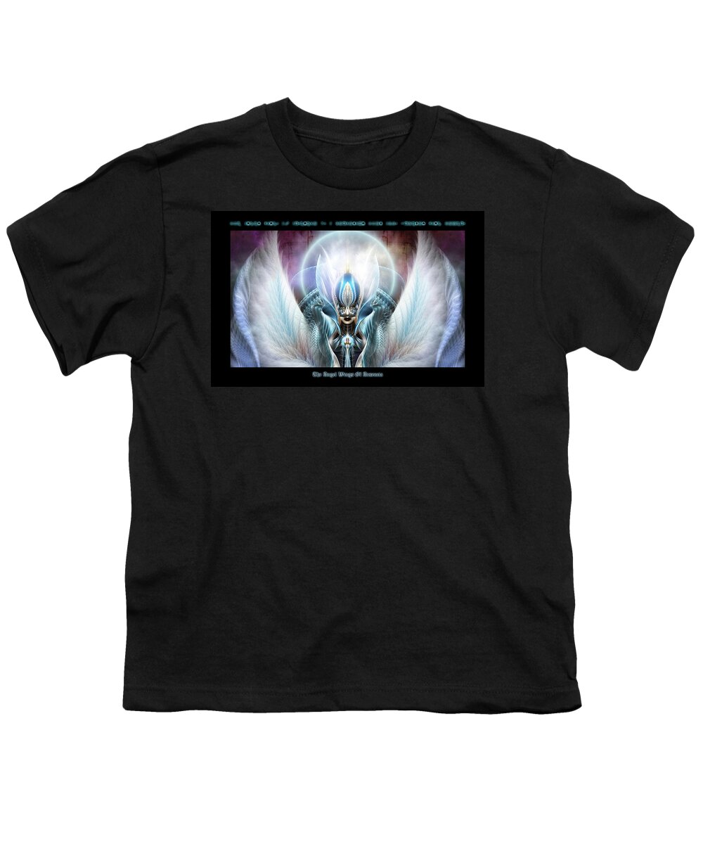 Angel Wings Of Arsencia Youth T-Shirt featuring the digital art The Angel Wings Of Arsencia Fractal Portrait by Rolando Burbon