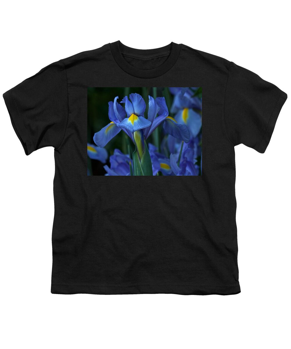 Blue Irises Youth T-Shirt featuring the photograph The Blues by Richard Cummings