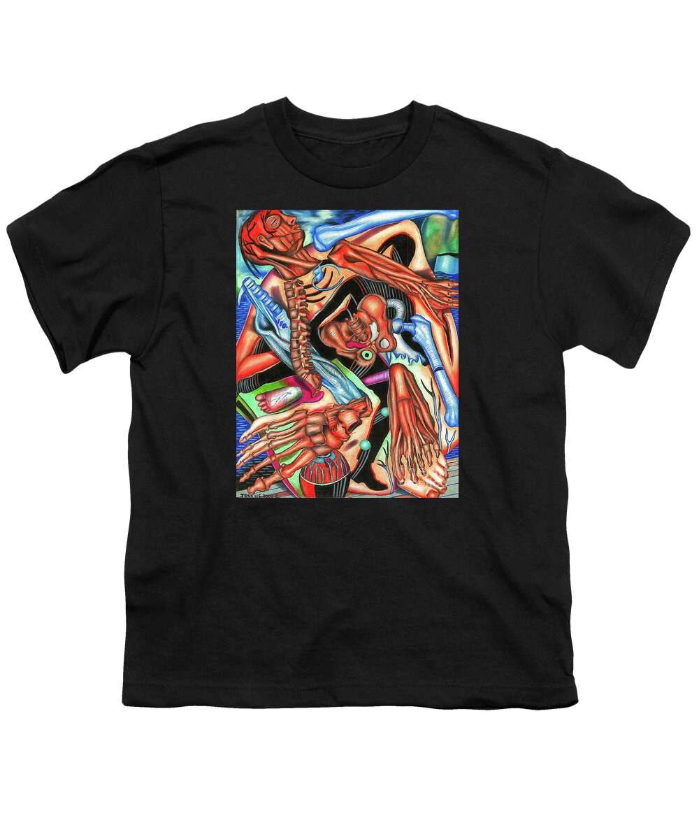 Dawning Youth T-Shirt featuring the drawing The Dawning at Twilight by Justin Jenkins