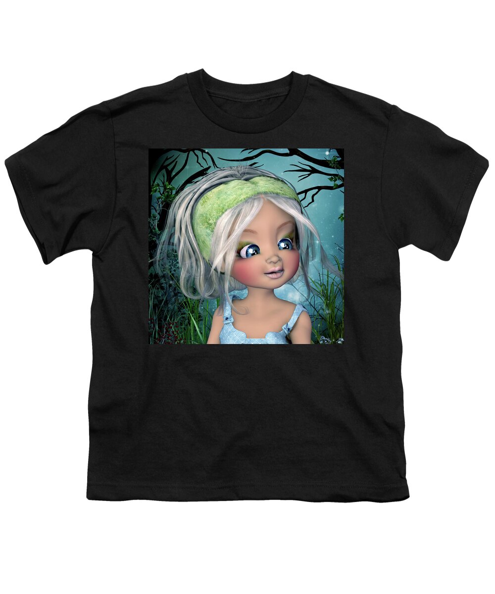 The Face Of Nicole Youth T-Shirt featuring the digital art The Face of Nicole by John Junek