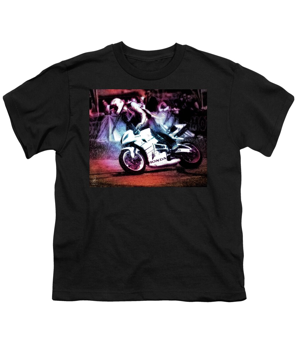 Racing Youth T-Shirt featuring the photograph The Final Lap by Pennie McCracken